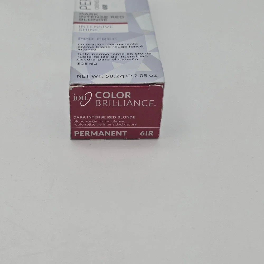 Ion Permanent Hair Color 6IR 2.05oz Dark Intense Red Blonde Color Brilliance Dye